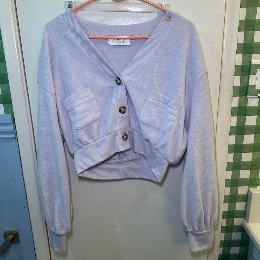 Lavender cardigan sweater